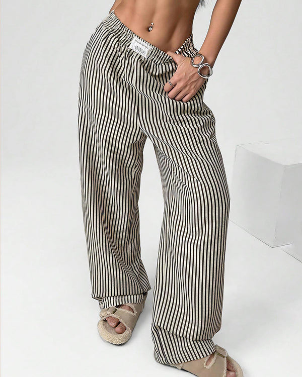 Curvvvy® Harajuku Striped High-Waisted Wide Leg Lounge Pants