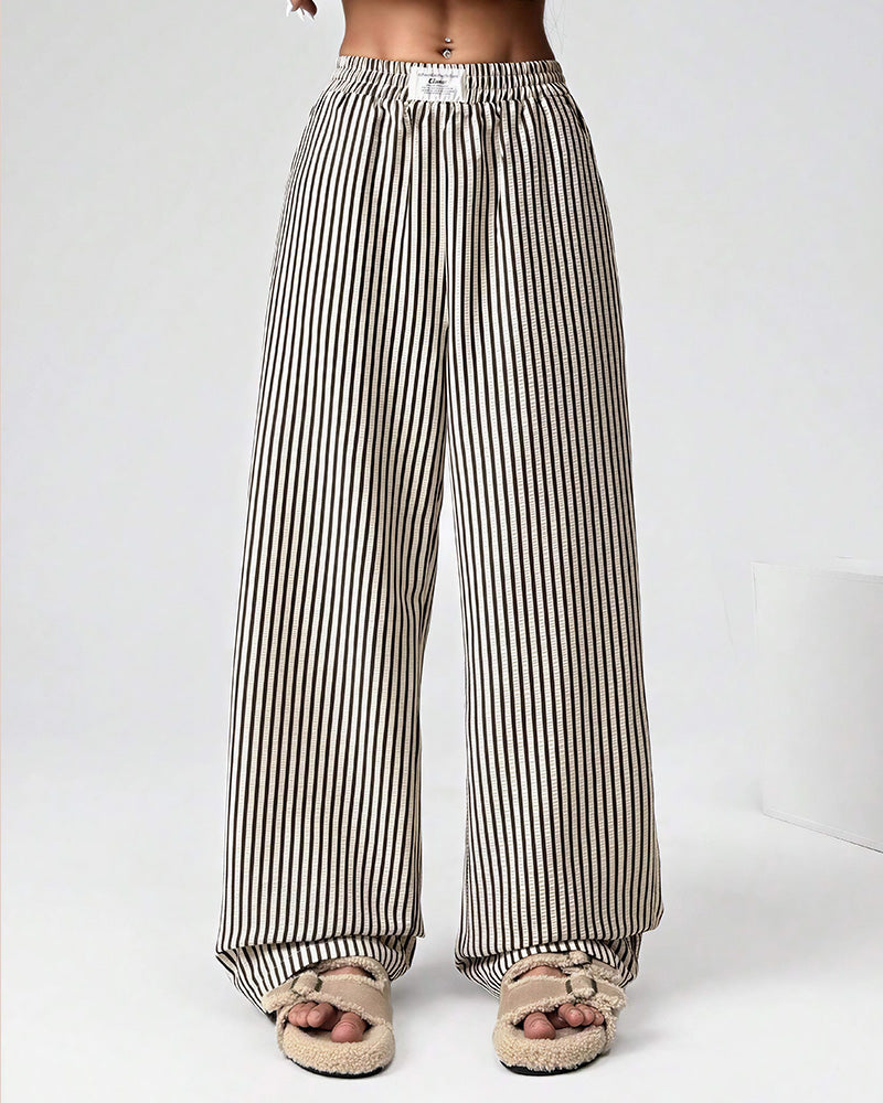 Curvvvy® Harajuku Striped High-Waisted Wide Leg Lounge Pants