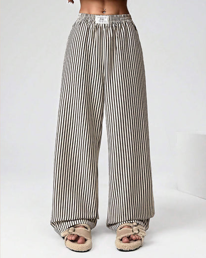 Curvvvy® Harajuku Striped High-Waisted Wide Leg Lounge Pants