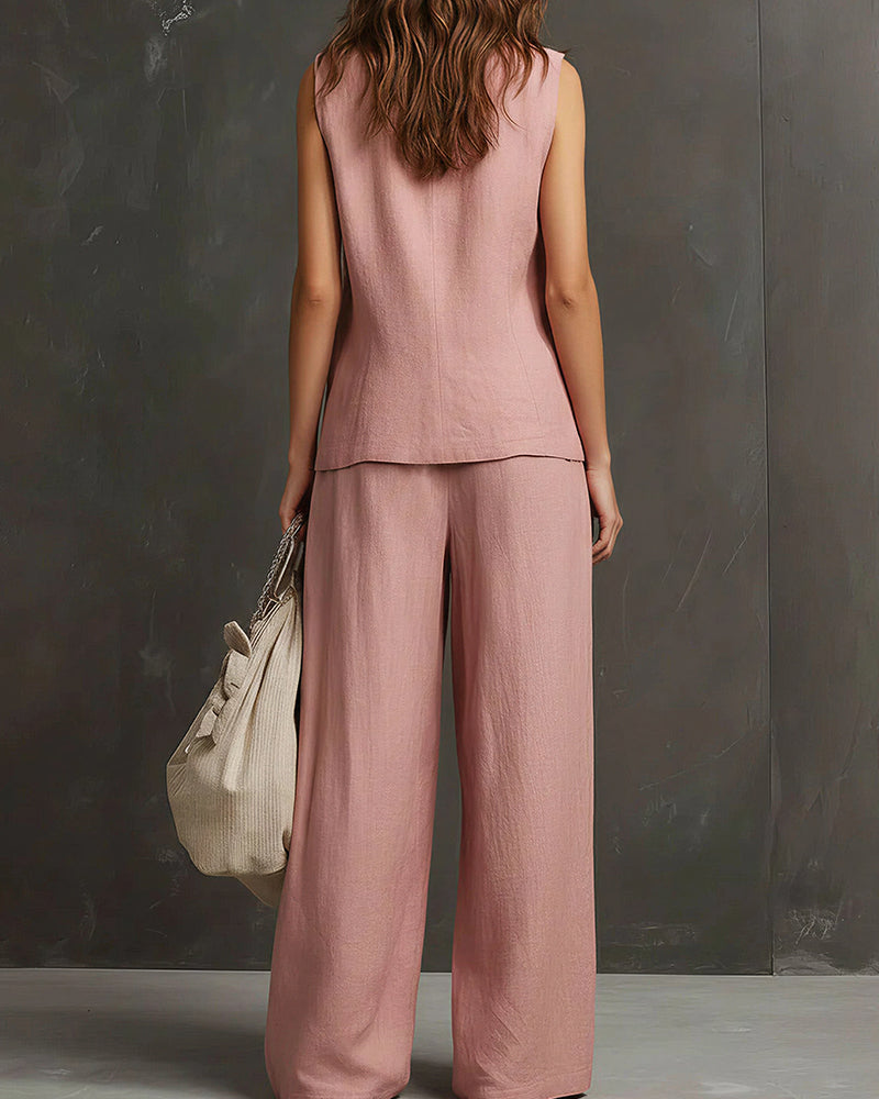 Curvvvy® Breezy Summer Waistcoat & Trousers Suit