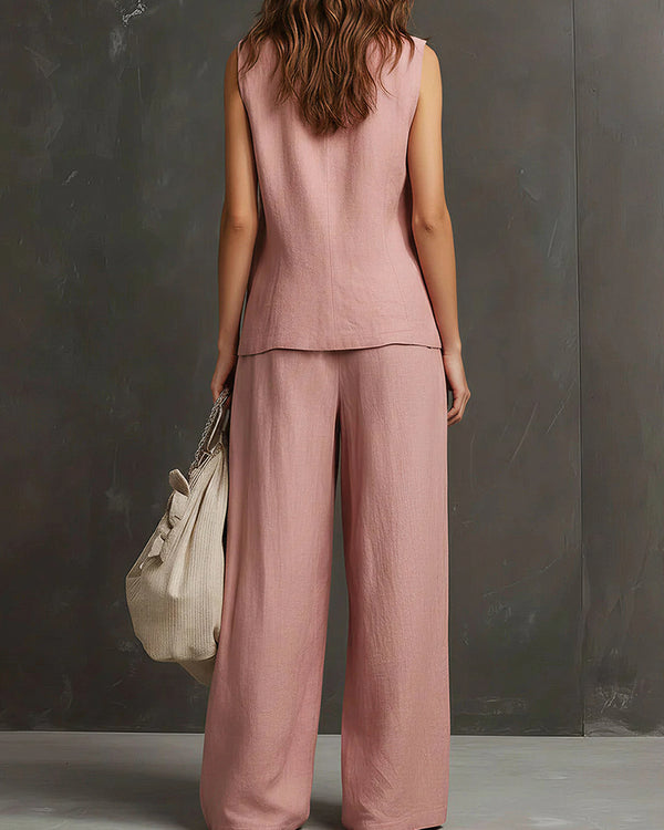 Curvvvy® Breezy Summer Waistcoat & Trousers Suit