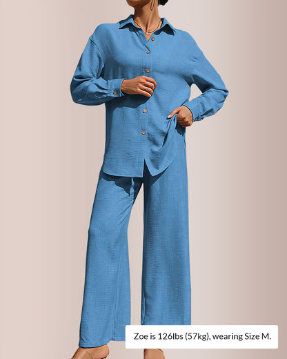 Curvvvy® Casual 2-Piece Blend Shirt & Pants Set