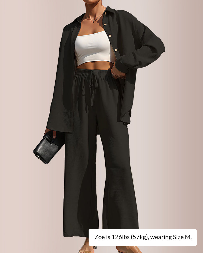 Curvvvy® Casual 2-Piece Blend Shirt & Pants Set