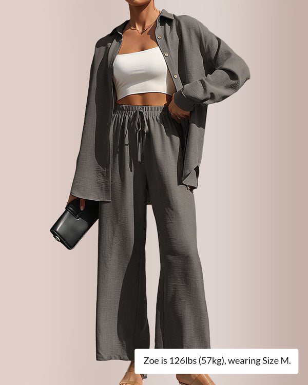 Curvvvy® Casual 2-Piece Blend Shirt & Pants Set