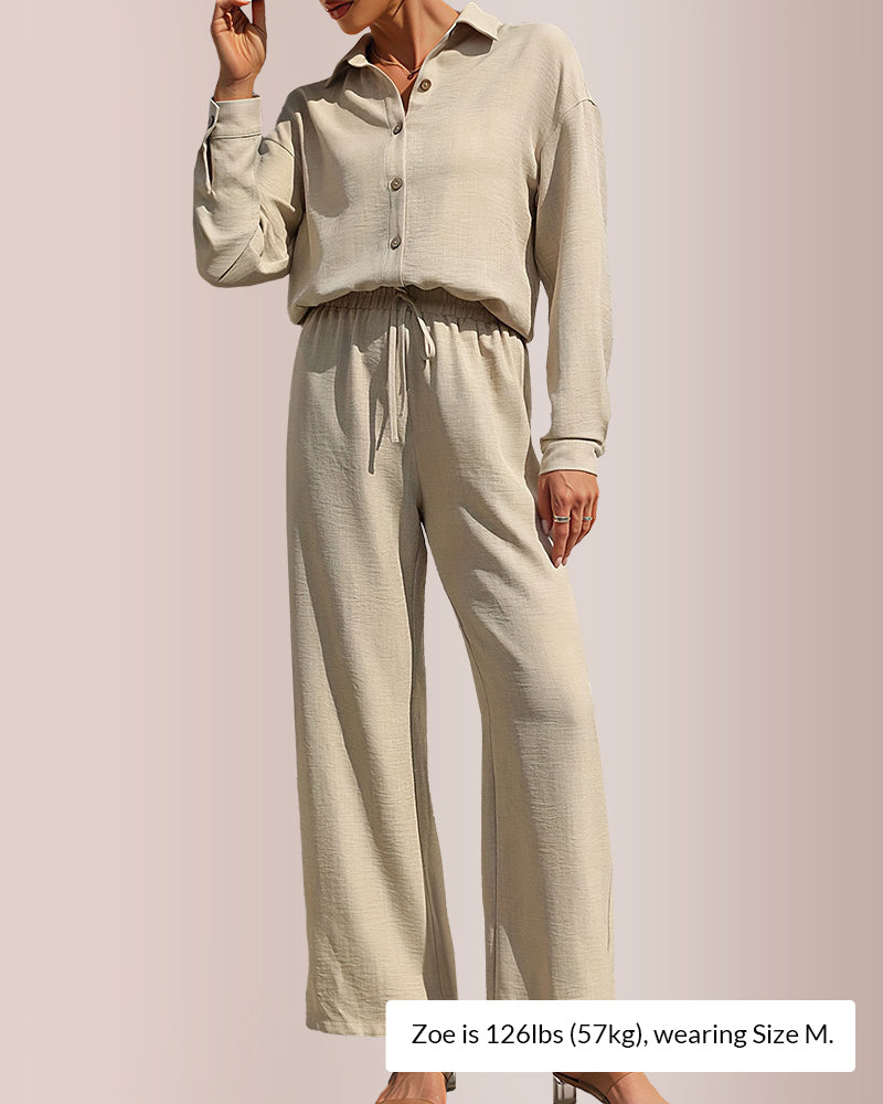 Curvvvy® Casual 2-Piece Blend Shirt & Pants Set
