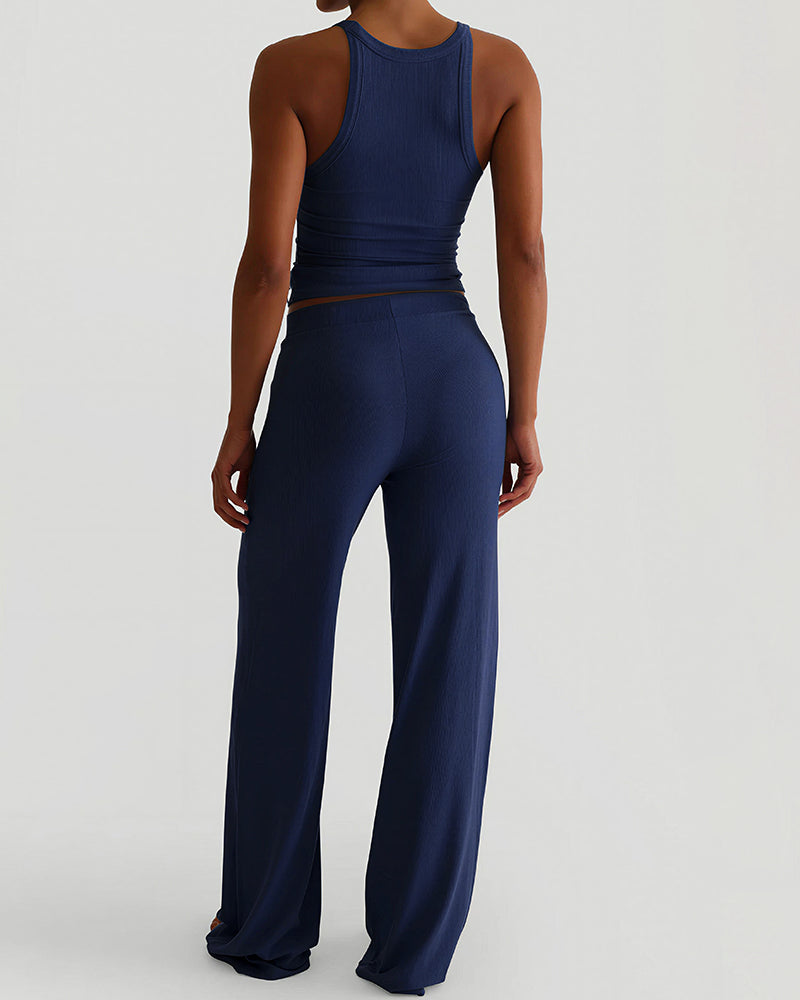 Curvvvy™ Racerback Tank & Wide-Leg Pants Lounge Set
