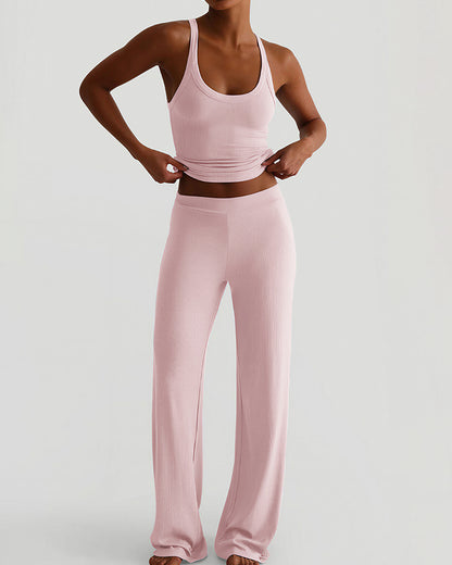 Curvvvy™ Racerback Tank & Wide-Leg Pants Lounge Set