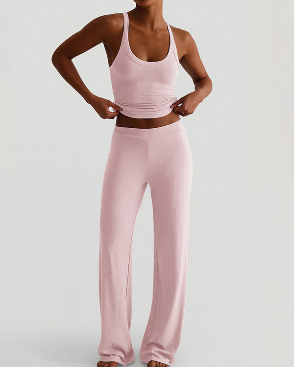 Curvvvy™ Racerback Tank & Wide-Leg Pants Lounge Set