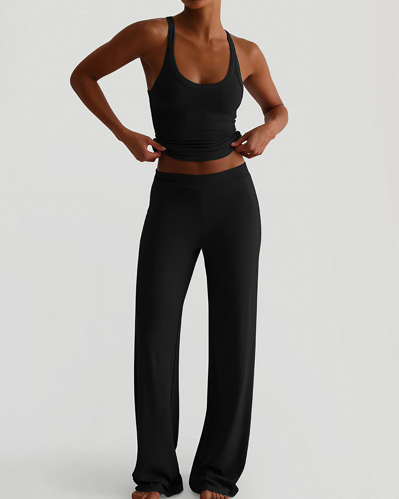 Curvvvy™ Racerback Tank & Wide-Leg Pants Lounge Set
