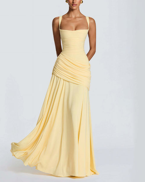 Curvvvy™ Elysian Ruched Draped Maxi Slip Dress