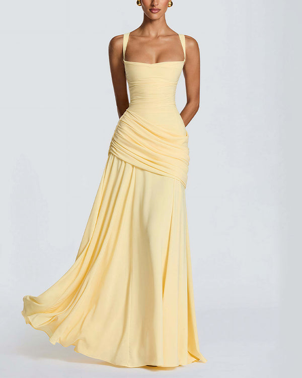 Curvvvy™ Elysian Ruched Draped Maxi Slip Dress