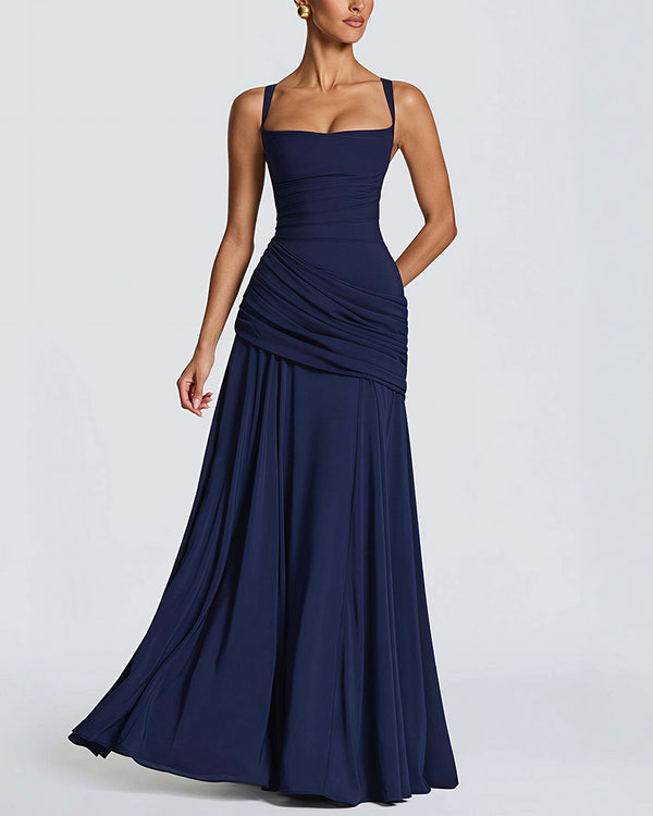 Curvvvy™ Elysian Ruched Draped Maxi Slip Dress