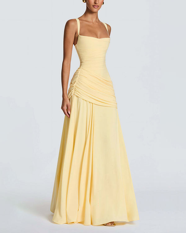 Curvvvy™ Elysian Ruched Draped Maxi Slip Dress
