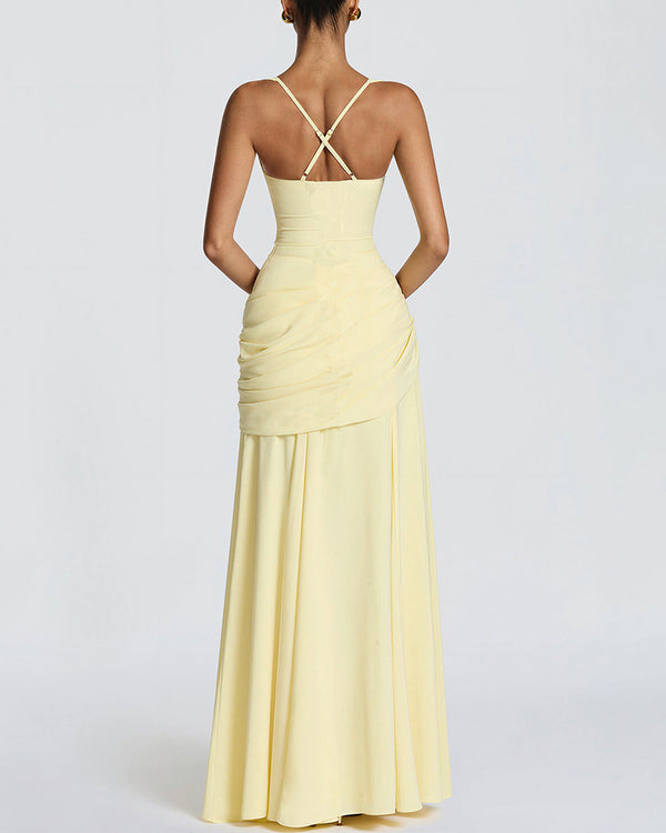 Curvvvy™ Elysian Ruched Draped Maxi Slip Dress