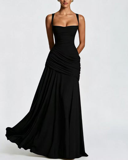 Curvvvy™ Elysian Ruched Draped Maxi Slip Dress