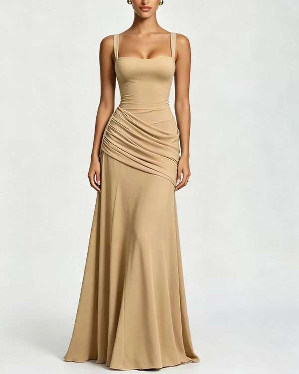Curvvvy™ Elysian Ruched Draped Maxi Slip Dress