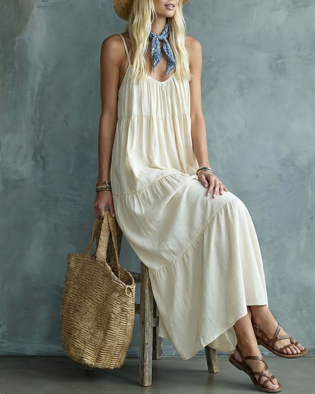 Curvvvy® Tiered Maxi Dress Relaxed Fit Flowy Summer Dress