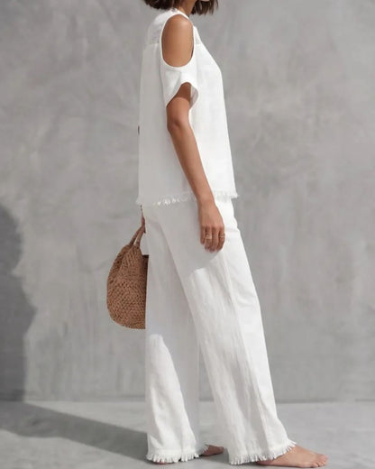 Curvvvy® Off-Shoulder Short-Sleeve Pantsuit