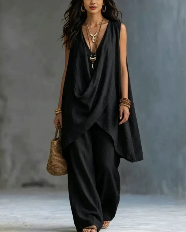 Curvvvy® Boho Draped Two-Piece Set