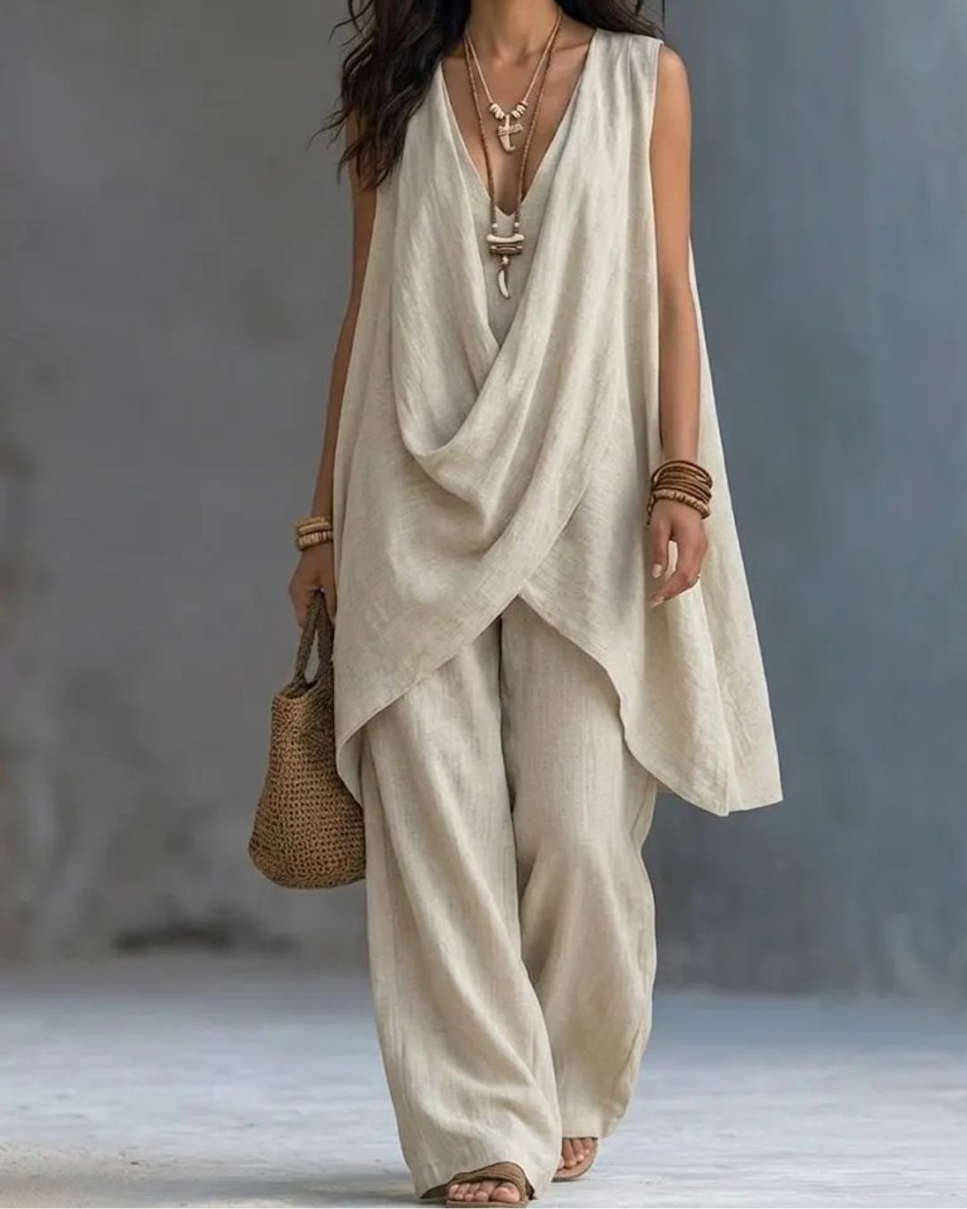 Curvvvy® Boho Draped Two-Piece Set