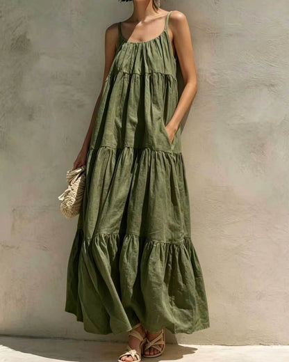 Curvvvy® Boho Tiered Maxi Dress Flowy Strappy