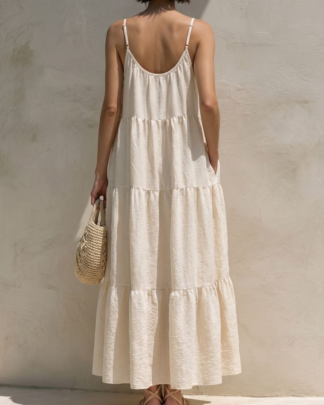 Curvvvy® Boho Tiered Maxi Dress Flowy Strappy