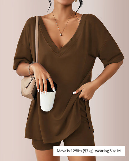 Curvvvy™ The Effortless V-Neck Lounge Set