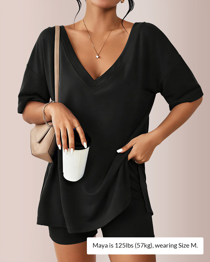 Curvvvy™ The Effortless V-Neck Lounge Set