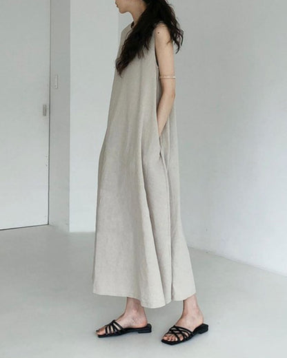 Curvvvy™ Chic Loose Fit Tank Dress Sleeveless Maxi Dresses