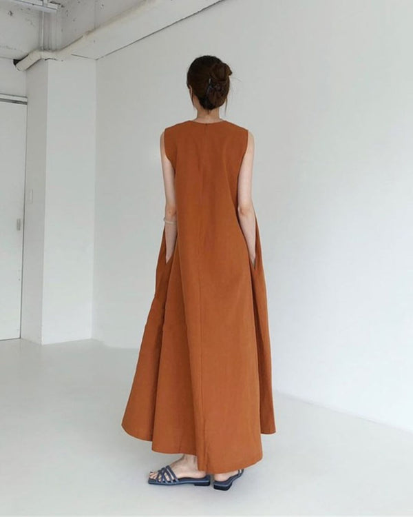 Curvvvy™ Chic Loose Fit Tank Dress Sleeveless Maxi Dresses
