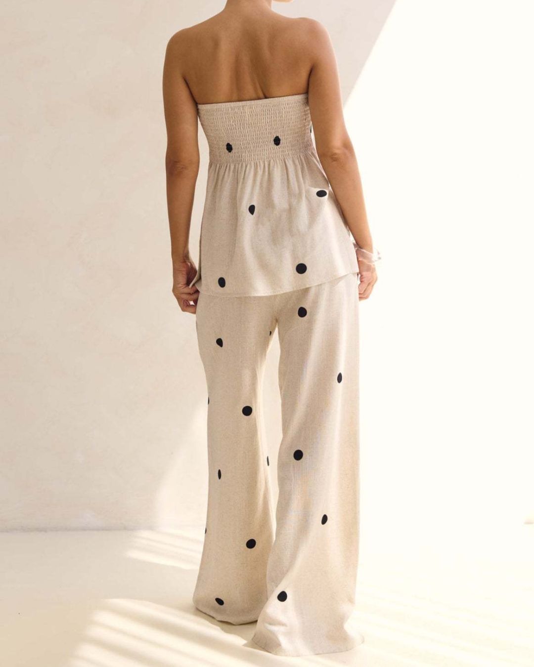 Curvvvy™  Strapless Polka Dot Top and Pants Set