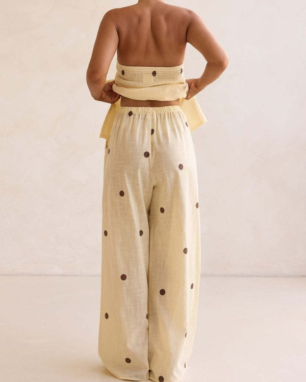 Curvvvy™  Strapless Polka Dot Top and Pants Set
