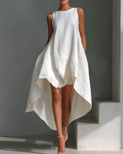 Curvvvy™ Sleeveless Round Neck Irregular Casual Midi Dress