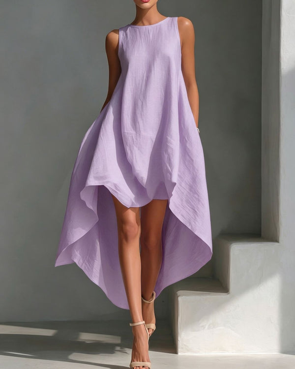Curvvvy™ Sleeveless Round Neck Irregular Casual Midi Dress