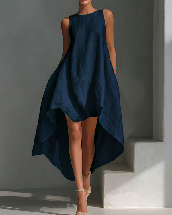 Curvvvy™ Sleeveless Round Neck Irregular Casual Midi Dress