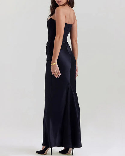 Curvvvy™ Strapless Corset Ruched Maxi Evening Gown