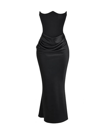 Curvvvy™ Strapless Corset Ruched Maxi Evening Gown