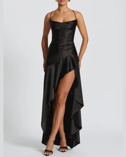 Curvvvy™ Passion Rose Lace-Up Backless Maxi Dress