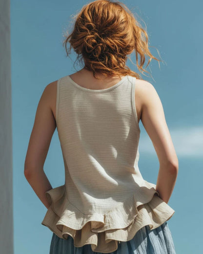 Curvvvy™ Ruffle Hem Tank Top