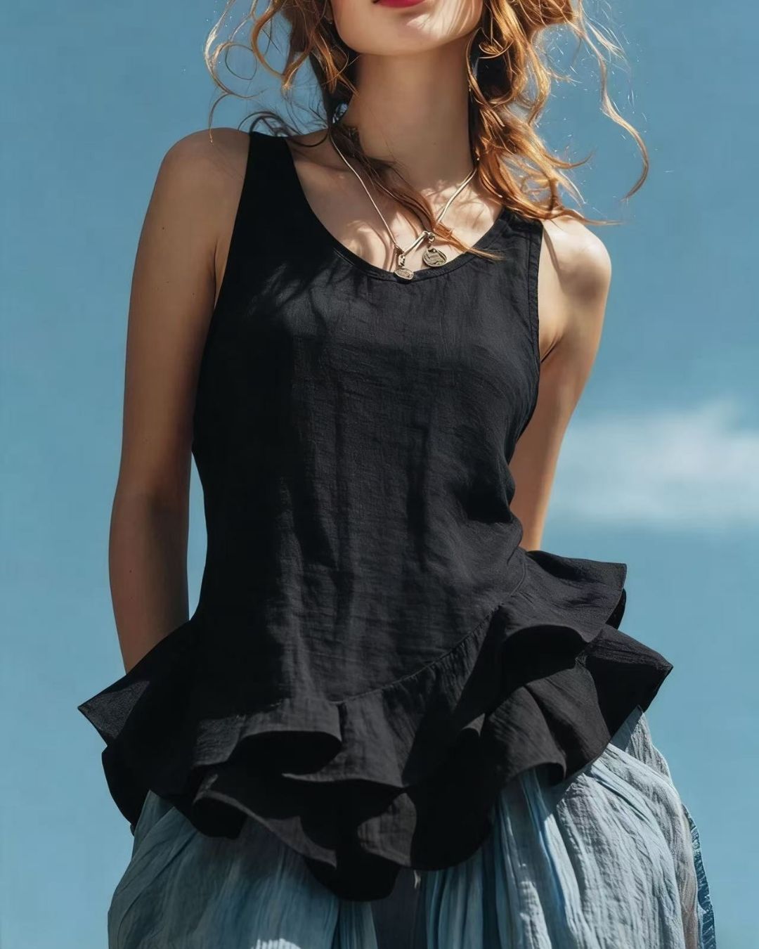 Curvvvy™ Ruffle Hem Tank Top