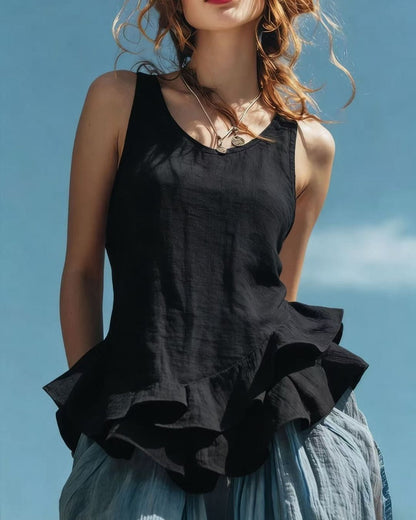 Curvvvy™ Ruffle Hem Tank Top