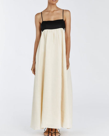 Curvvvy™ White Contrast Maxi Dress