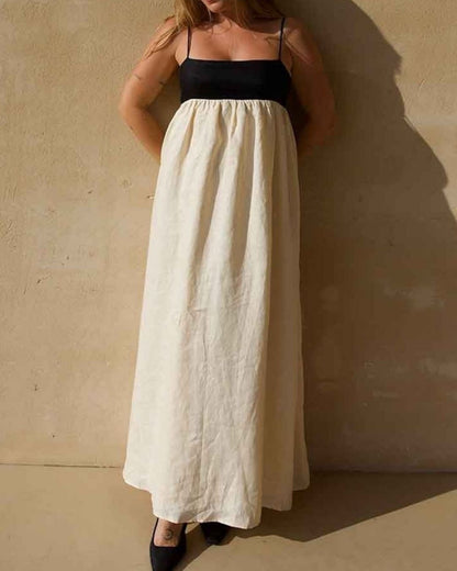 Curvvvy™ White Contrast Maxi Dress