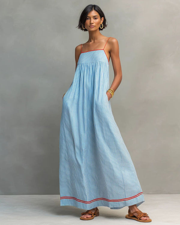 Curvvvy™ Sleeveless Striped Maxi Dress