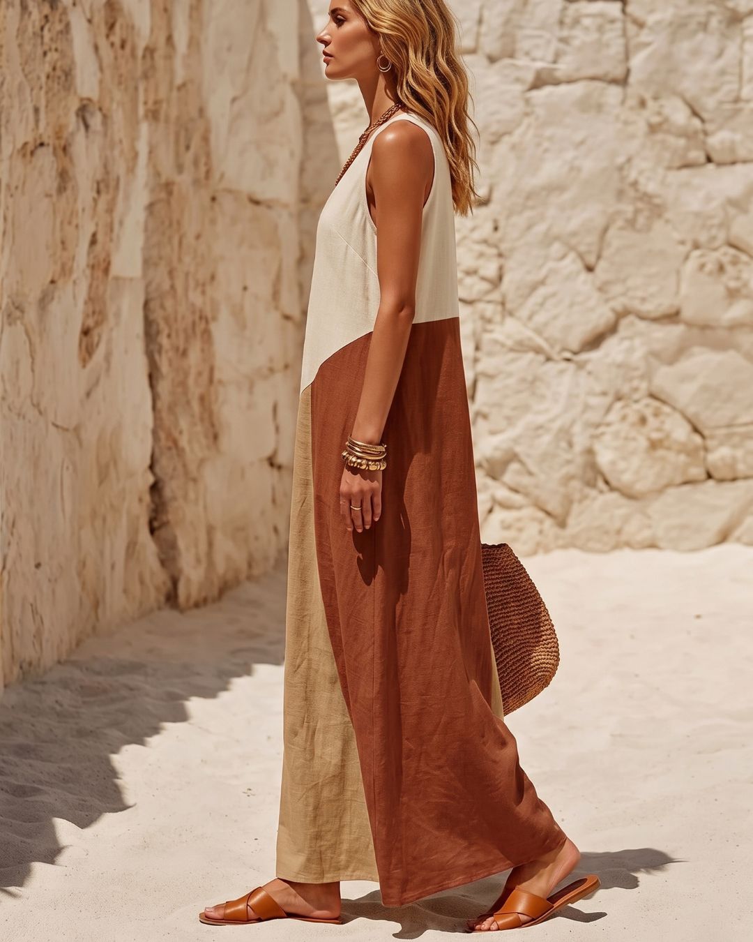 Curvvvy™ Sun Geometric Patchwork Dress