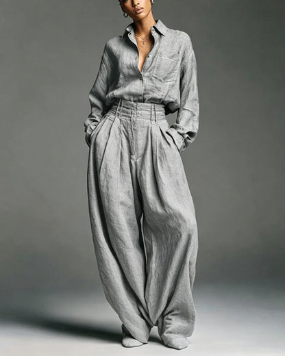Curvvvy™ Vintage Relaxed Cardigan and High-Waisted Set