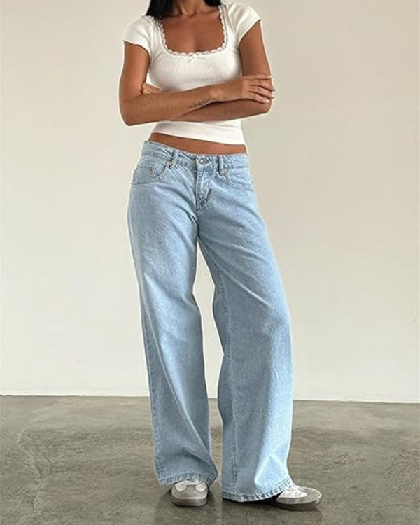 Curvvvy™ Wash Multi Mid Rise Straight Leg Jeans
