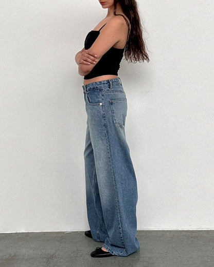 Curvvvy™ Wash Multi Mid Rise Straight Leg Jeans