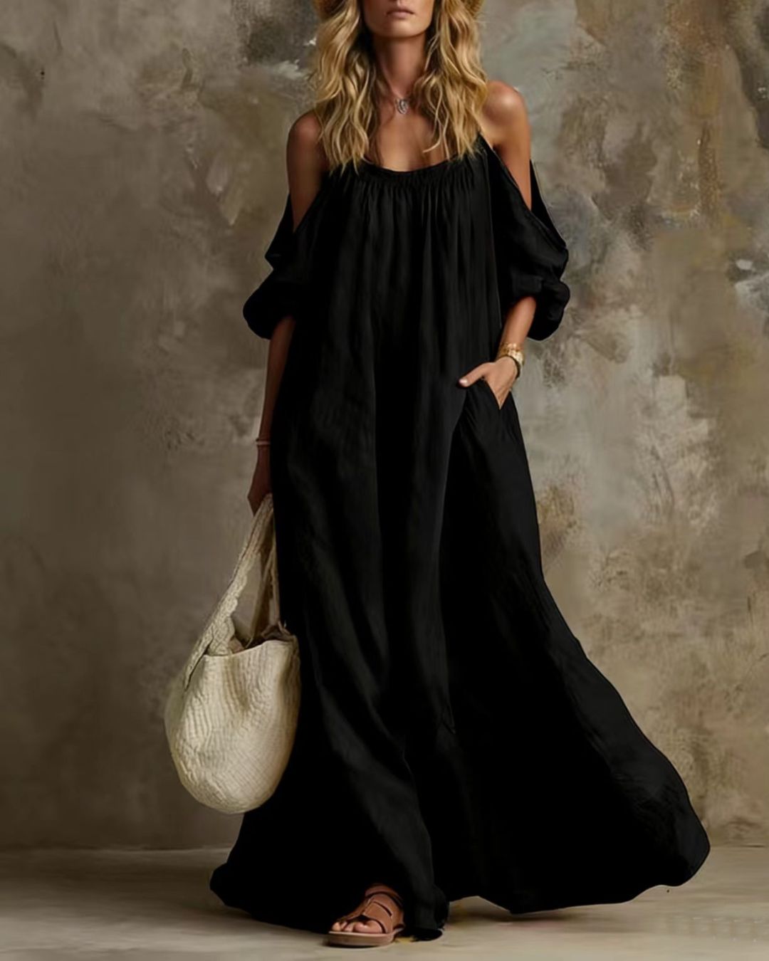 Curvvvy™ Resort Spaghetti Strap Swing Maxi Dress