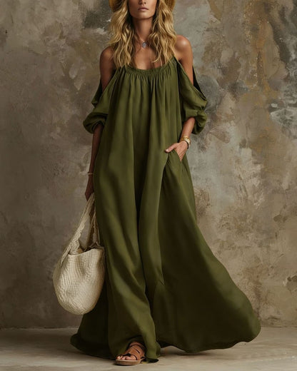 Curvvvy™ Resort Spaghetti Strap Swing Maxi Dress